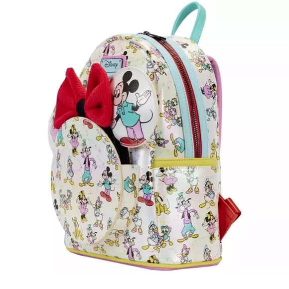 Disney 100 Mickey & Friends AOP Loungefly mini backpack and ears - Picture 6 of 7